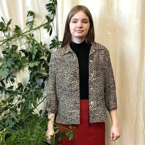 Vintage Silkland 100% Silk Cheetah Print Shacket